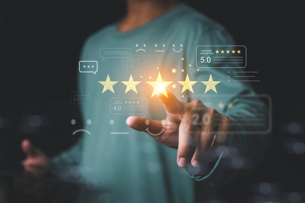 Five-star customer reputation rating